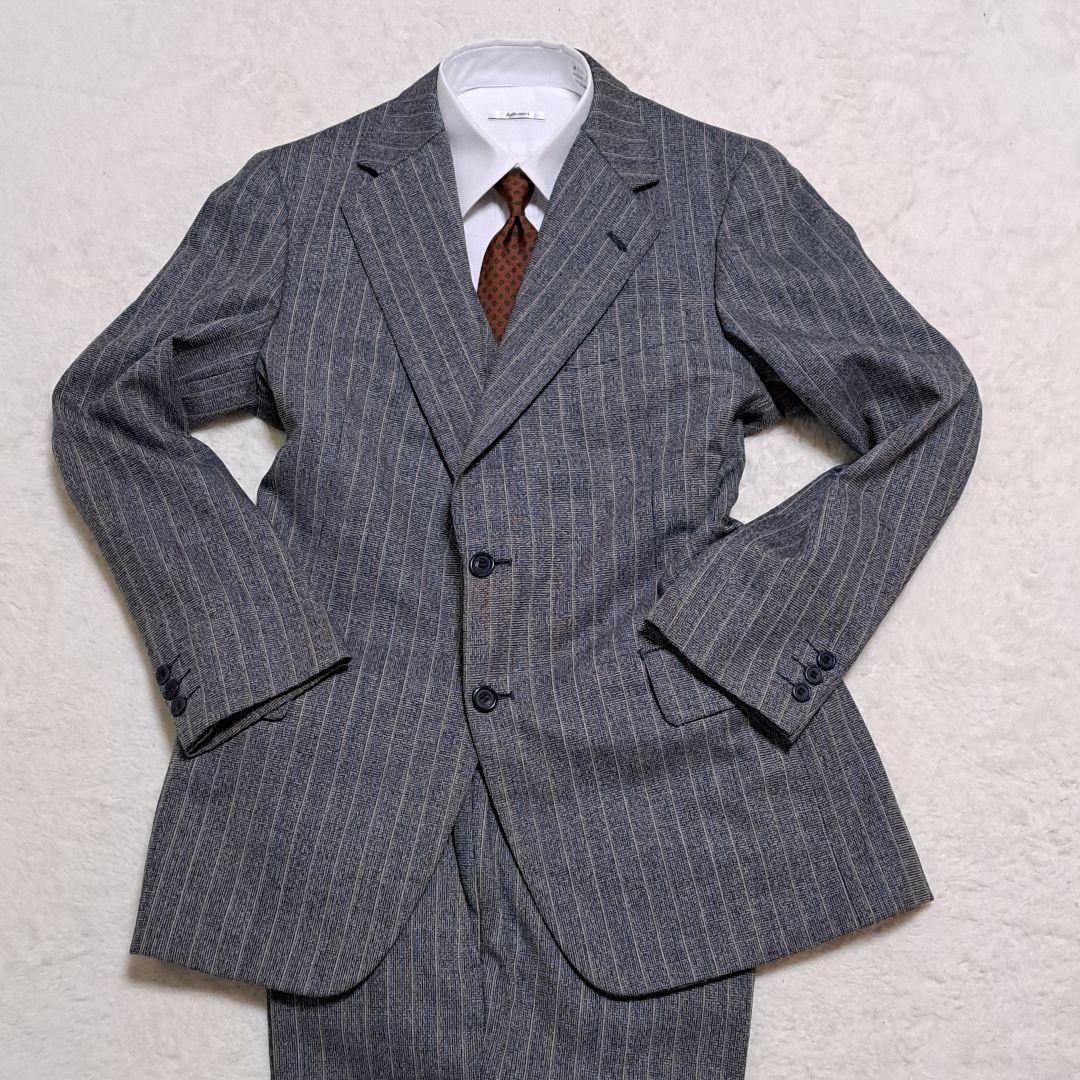 バーバリー セットアップ 3ピース ストライプ グレー ウール 2B 背抜き L