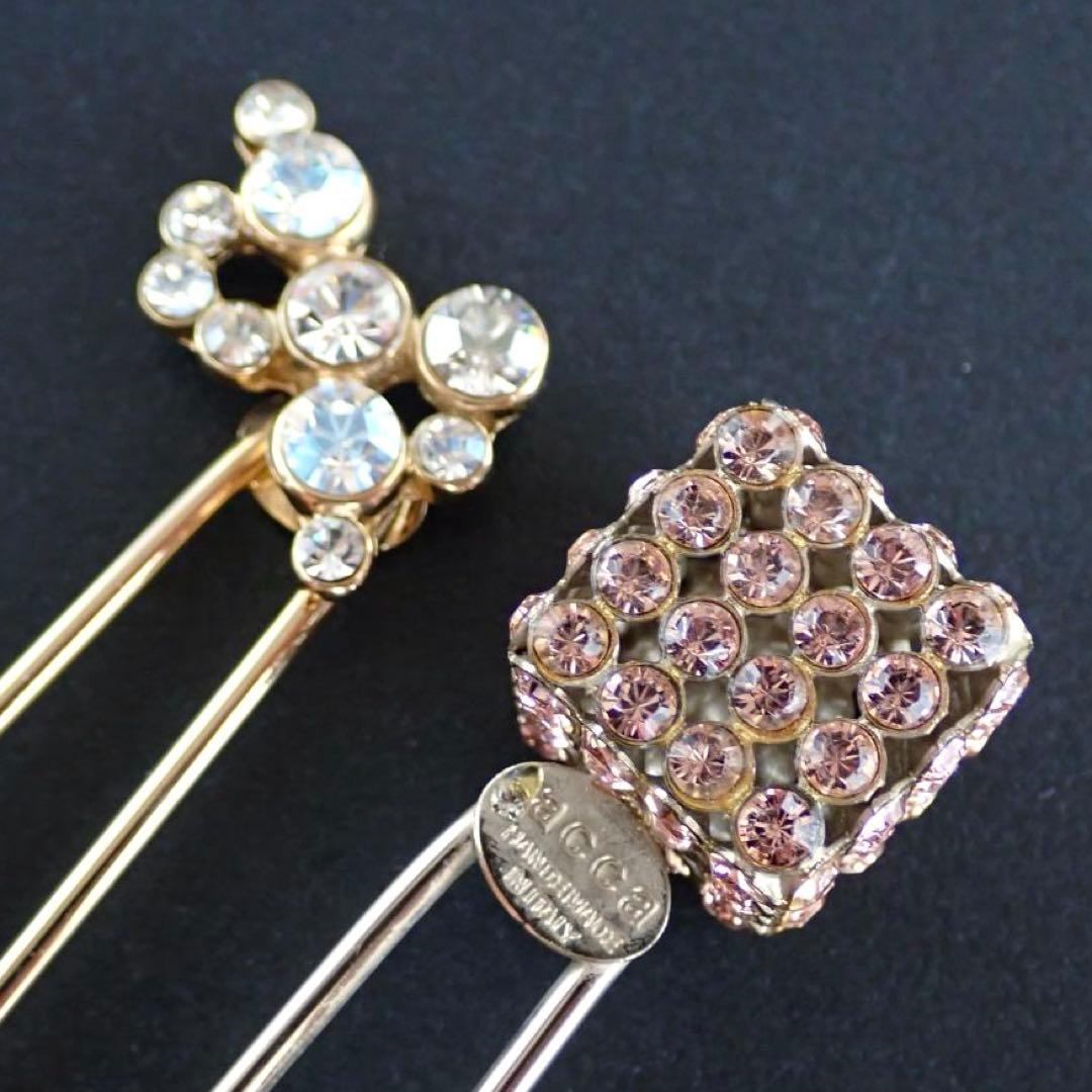 【2本セット】acca アッカ スティック 2つセット ヘアピン スワロフスキー