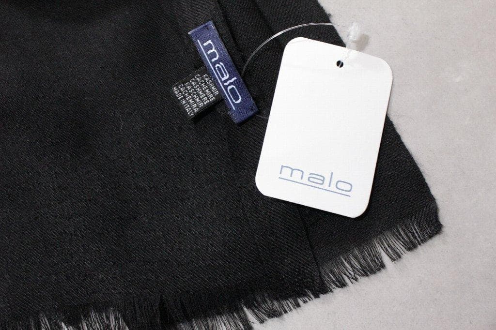 malo☆新品7万円 マーロカシミアガーゼ大判ストール ブラック200×62