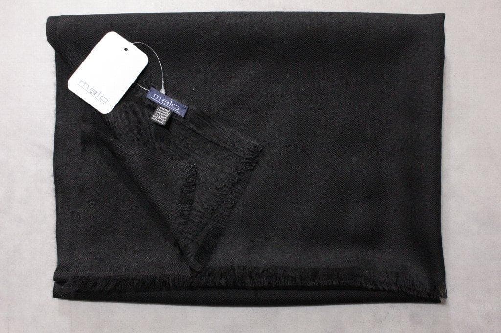 malo☆新品7万円 マーロカシミアガーゼ大判ストール ブラック200×62