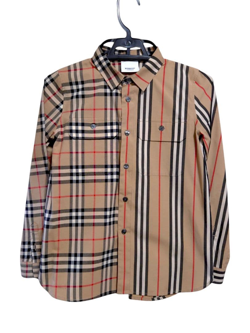 BURBERRY ノバチェック柄ストライプ長袖シャツ 10Y 140㎝