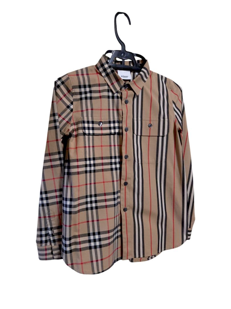 BURBERRY ノバチェック柄ストライプ長袖シャツ 10Y 140㎝