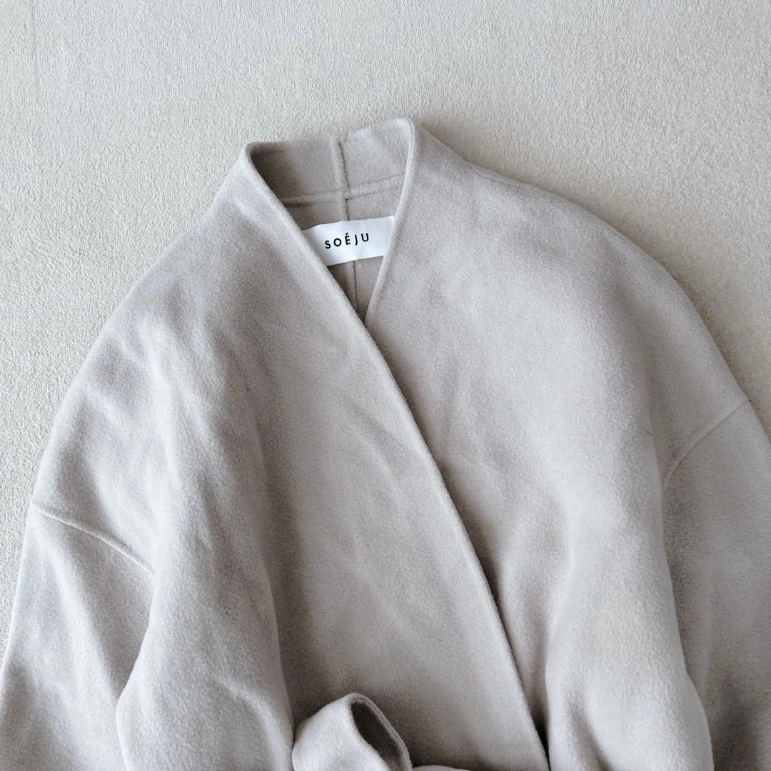 美品✨ ソージュ　ウールリバーミディコート　ベージュ