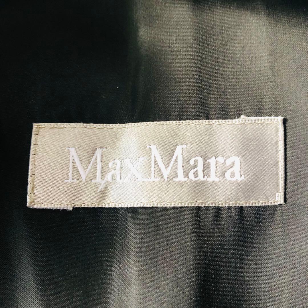 美品✨マックスマーラ ロングコート 柔らかウール 女優襟 銀タグ グレー 36