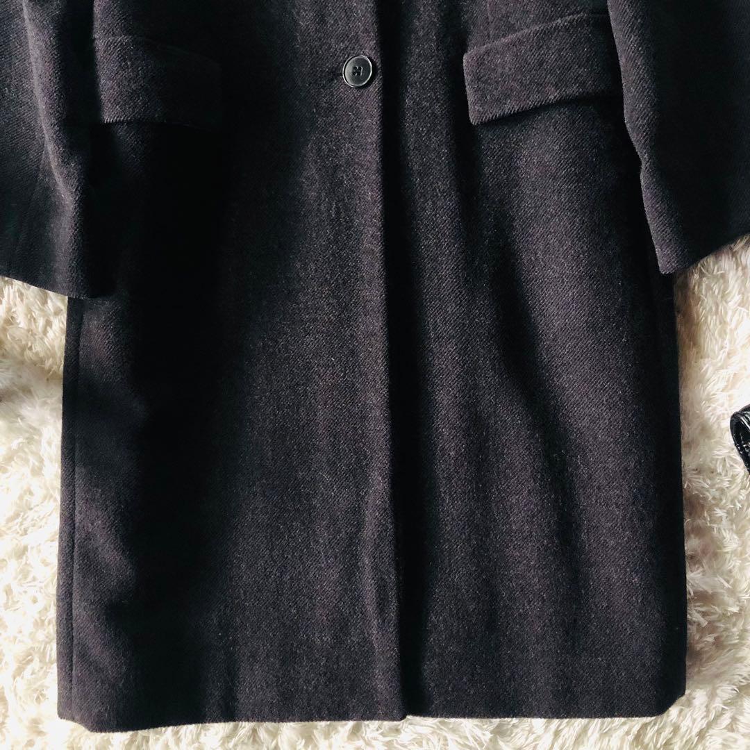 美品✨マックスマーラ ロングコート 柔らかウール 女優襟 銀タグ グレー 36