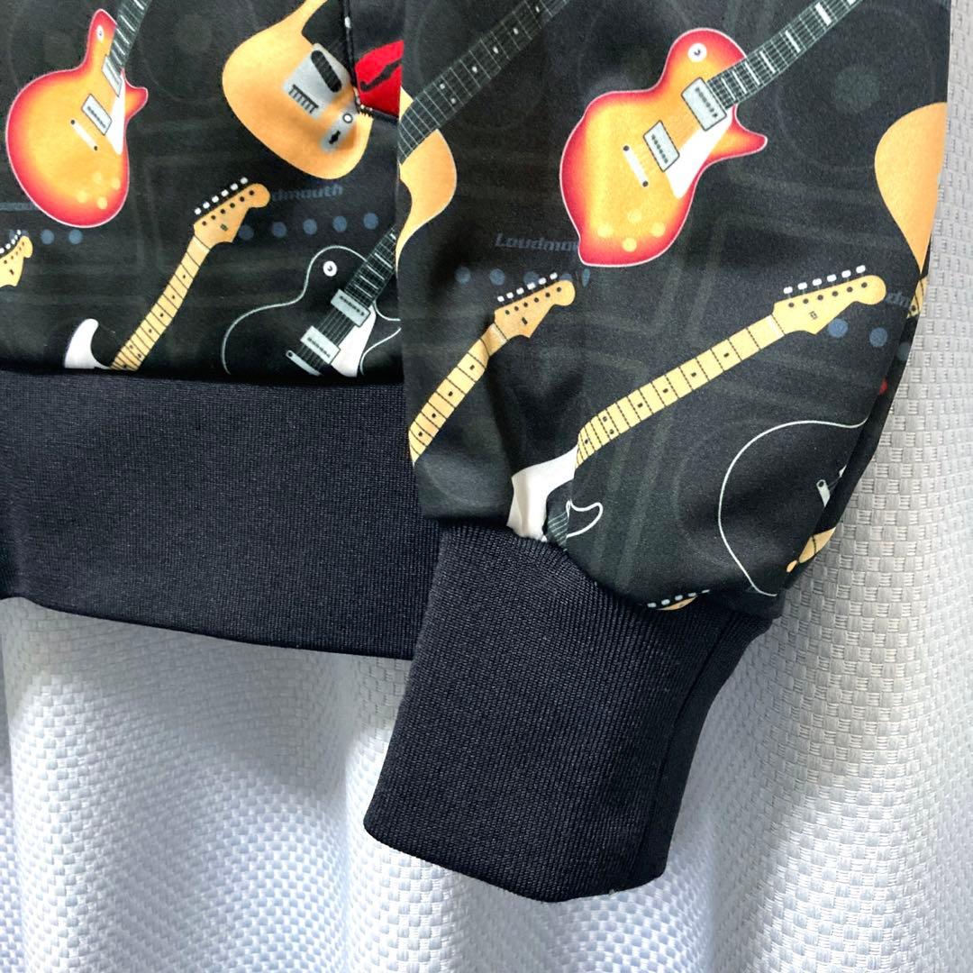 ラウドマウス フルジップジャケット　エレキギター総柄 裏起毛 M