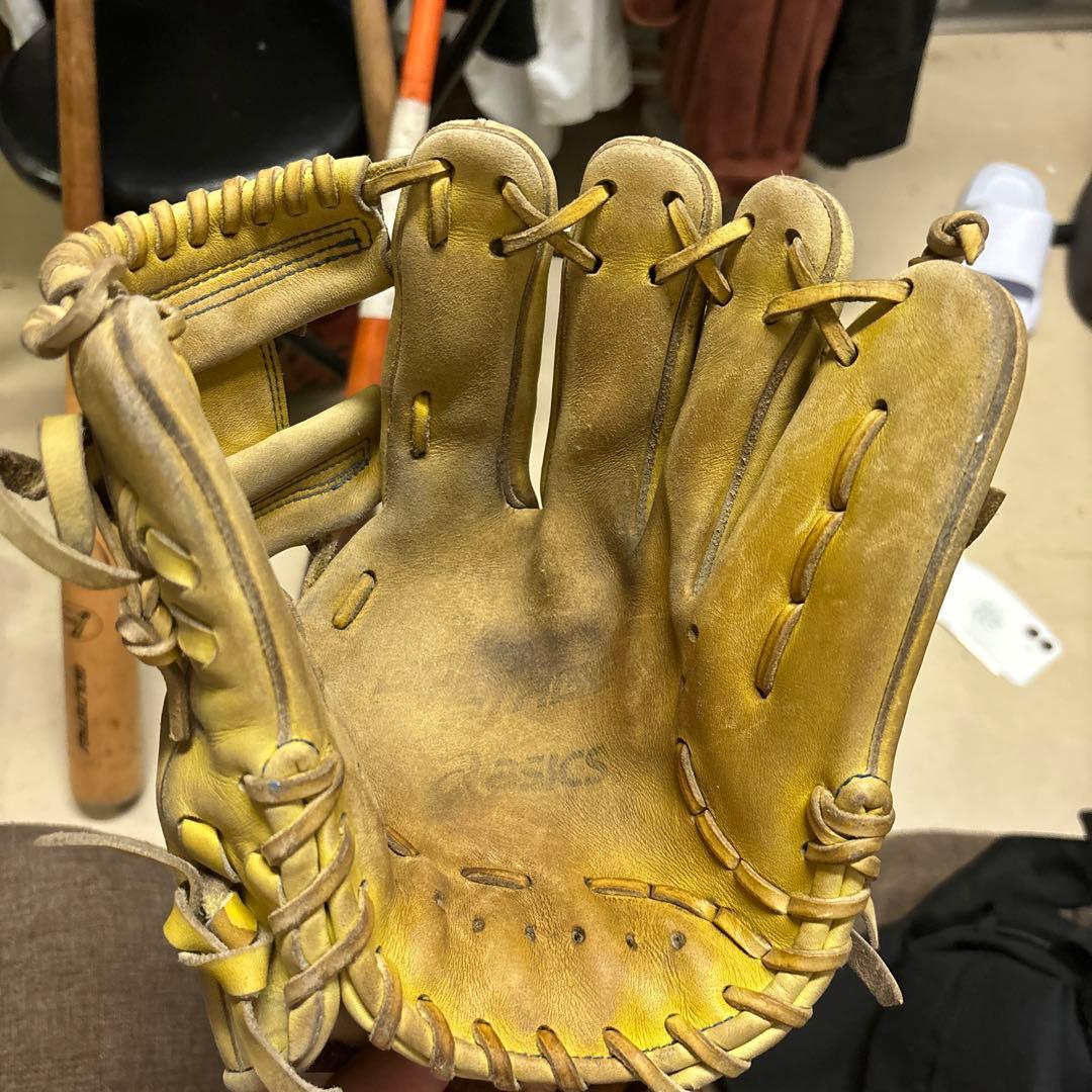 asics 硬式グローブ ベージュ