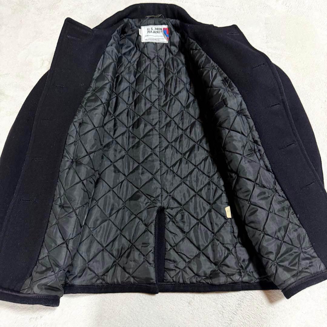 美品★40サイズ★USA製★schott ショット ピーコート黒メンズジャケット