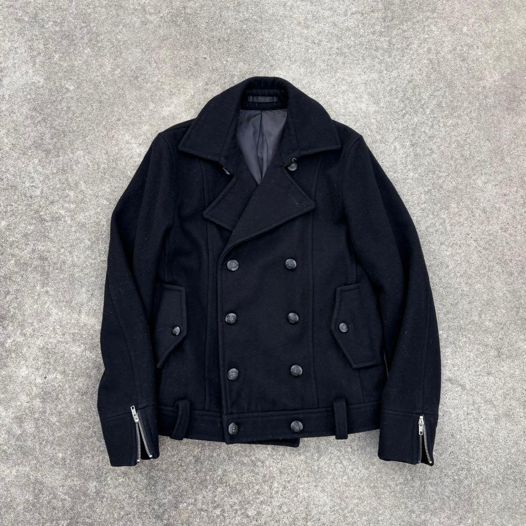 ナポレオンジャケット Pコート ウール 黒 モード お兄系 y2k