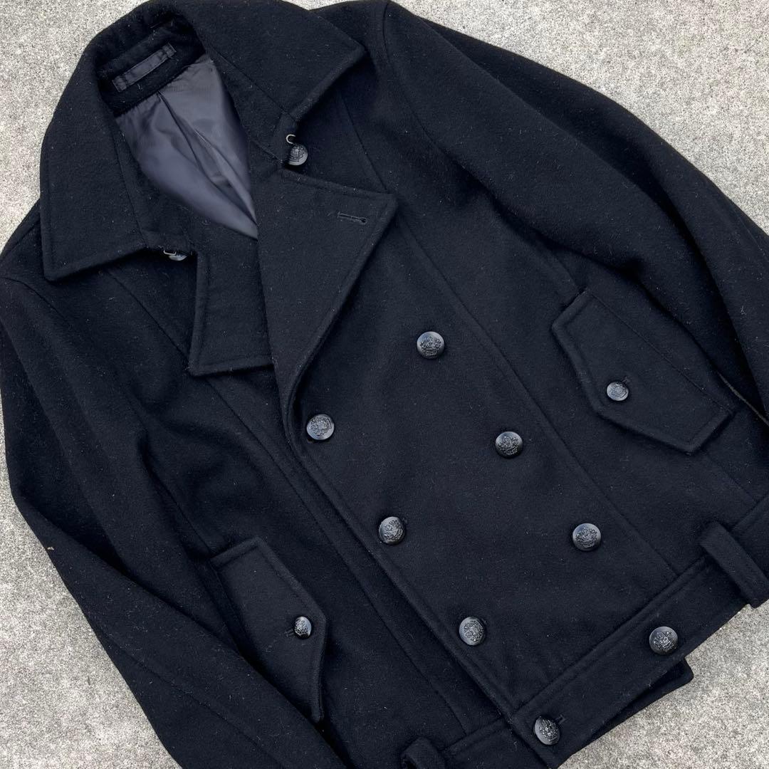 ナポレオンジャケット Pコート ウール 黒 モード お兄系 y2k