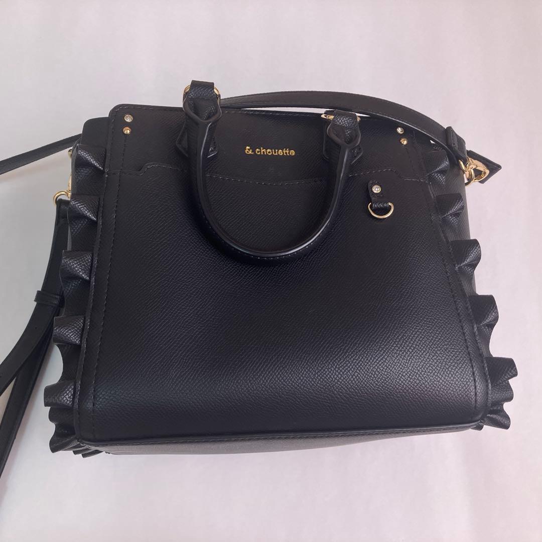 & chouette 推し事バッグ クリアポケット付きぬいぐるみバッグ ブラック