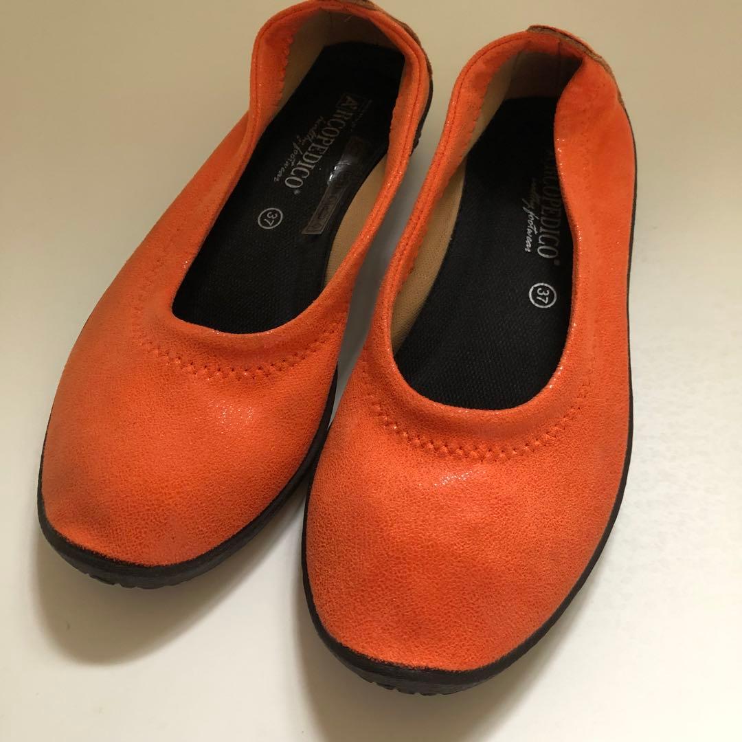 未使用 アルコペディコ バレリーナパンプス 37 オレンジ 完売品