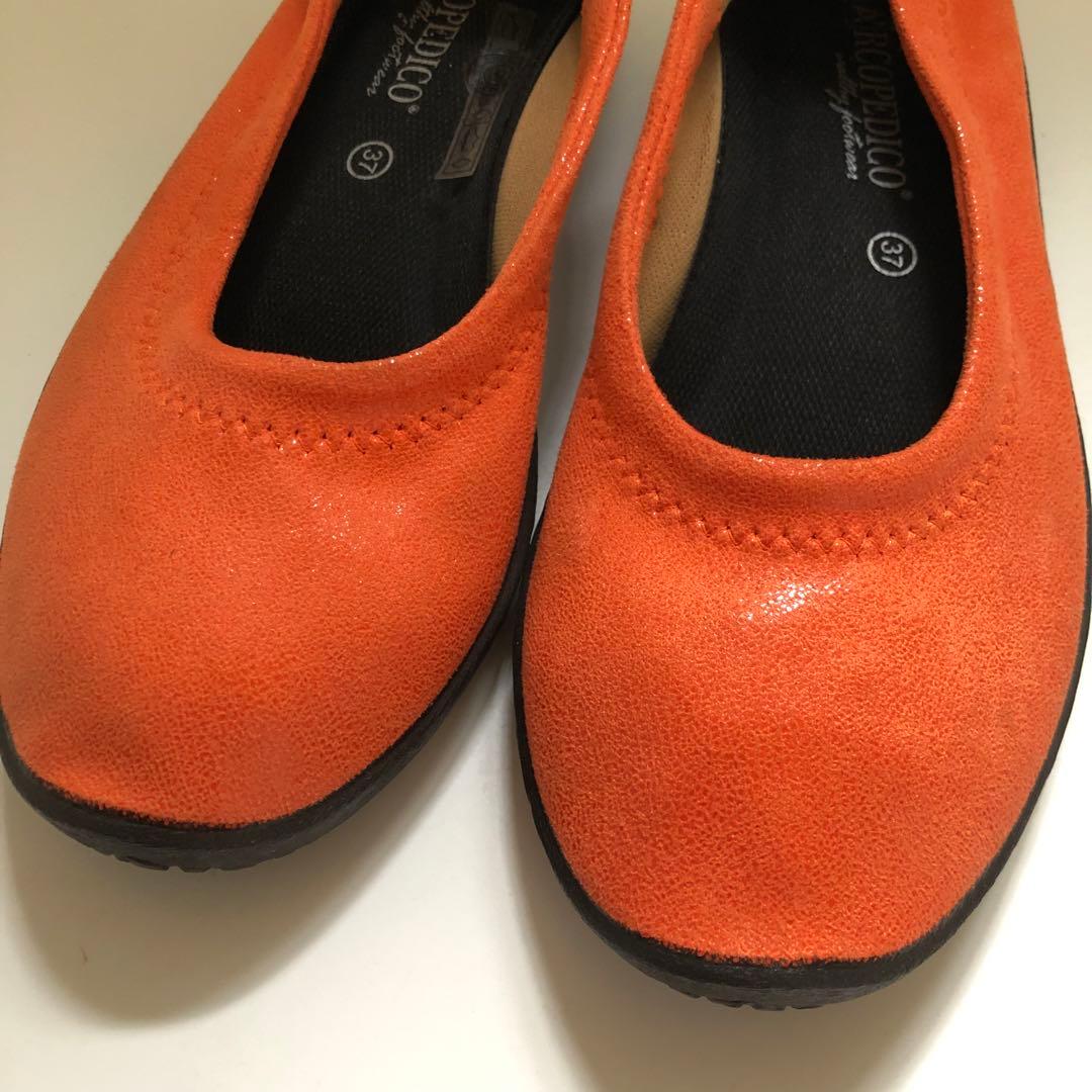 未使用 アルコペディコ バレリーナパンプス 37 オレンジ 完売品