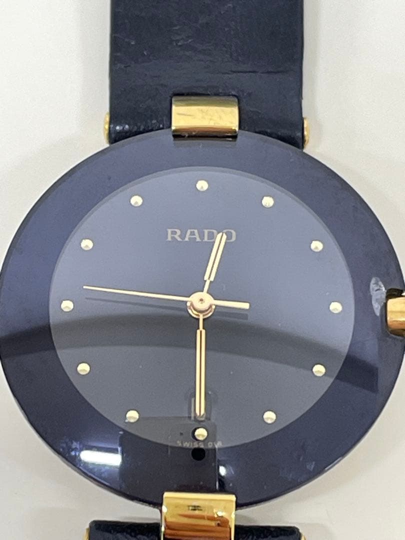 RADO アナログ腕時計 ブラック ゴールド