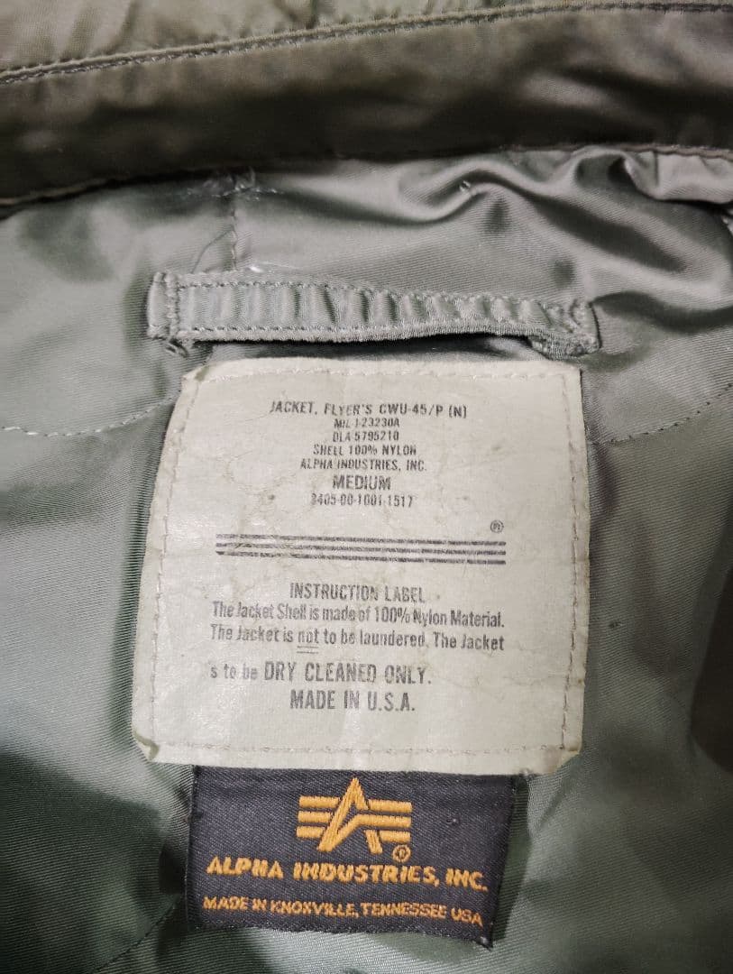 ALPHA INDUSTRIES CWU-45/P ミリタリージャケット M
