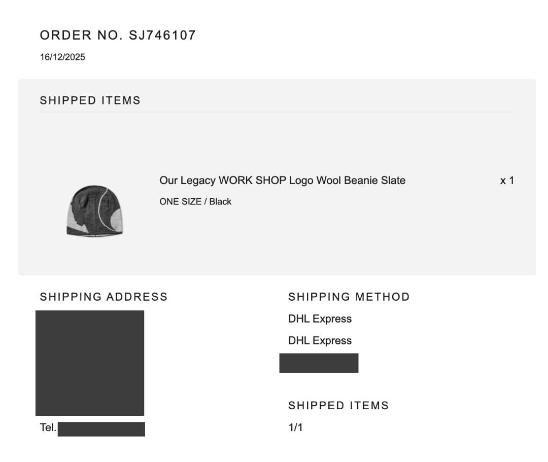 ROA × OUR LEGACY LOGO WOOL BEANIE ビーニー