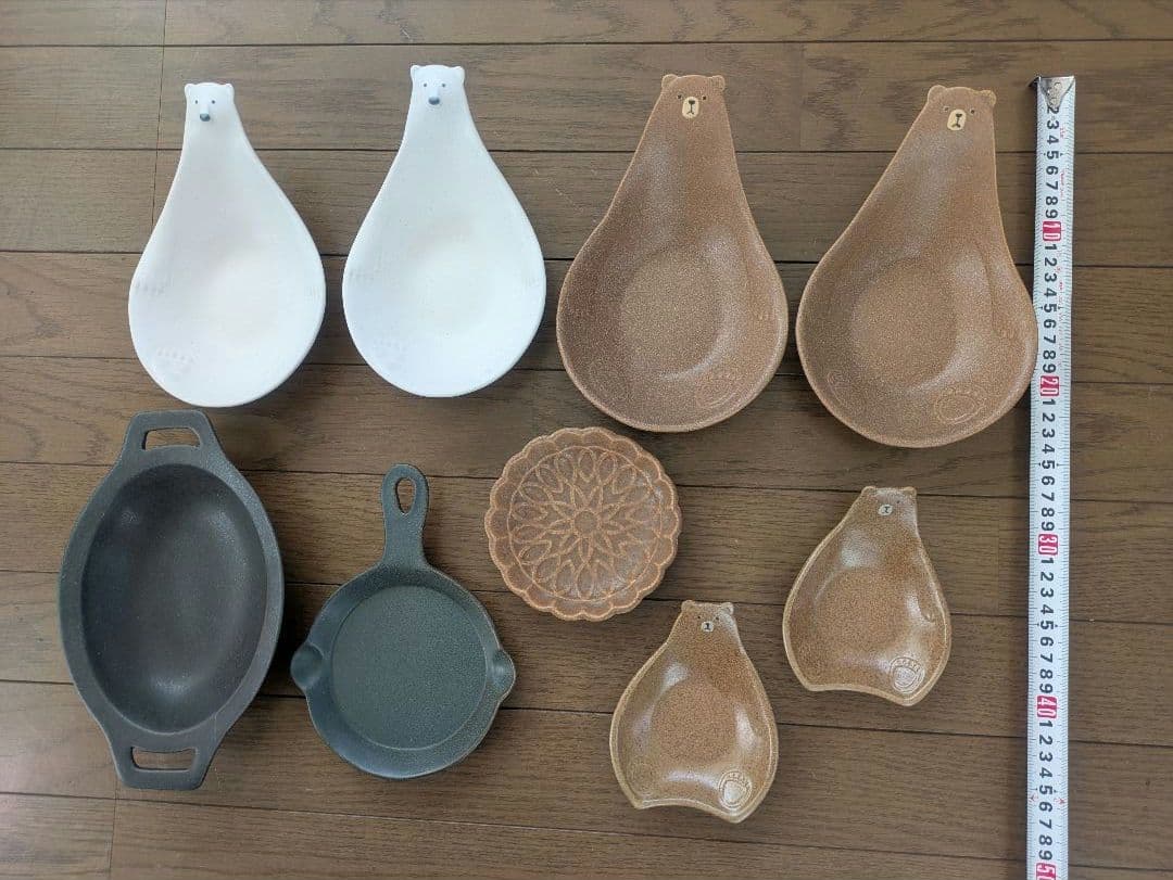 ②よしざわ窯（益子焼）　お皿、食器　くまセット　13点