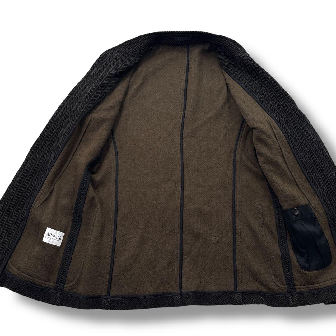【高級】ARMANI アルマーニ ヘリンボーン　テーラードジャケット M