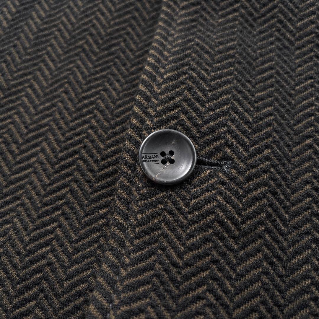 【高級】ARMANI アルマーニ ヘリンボーン　テーラードジャケット M