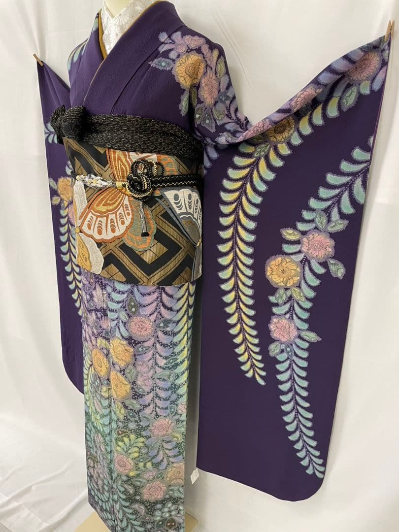売約済み【WA-Modern】★★正絹　辻ヶ花　振袖2点セット(振袖長襦袢)★★