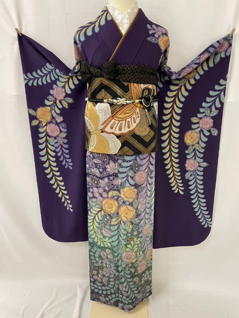 売約済み【WA-Modern】★★正絹　辻ヶ花　振袖2点セット(振袖長襦袢)★★
