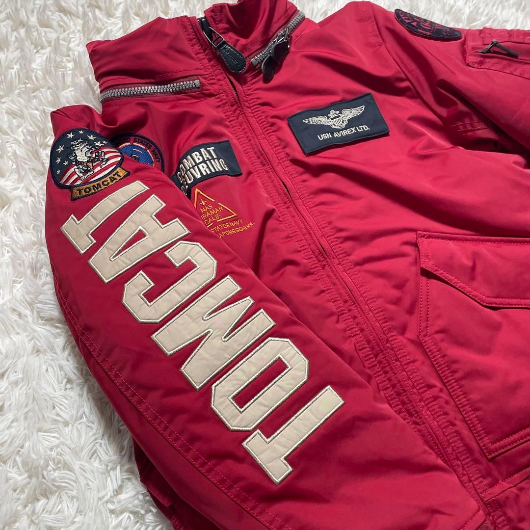 【極美品】 AVIREX トップガン MA-1フライトジャケット レッド M