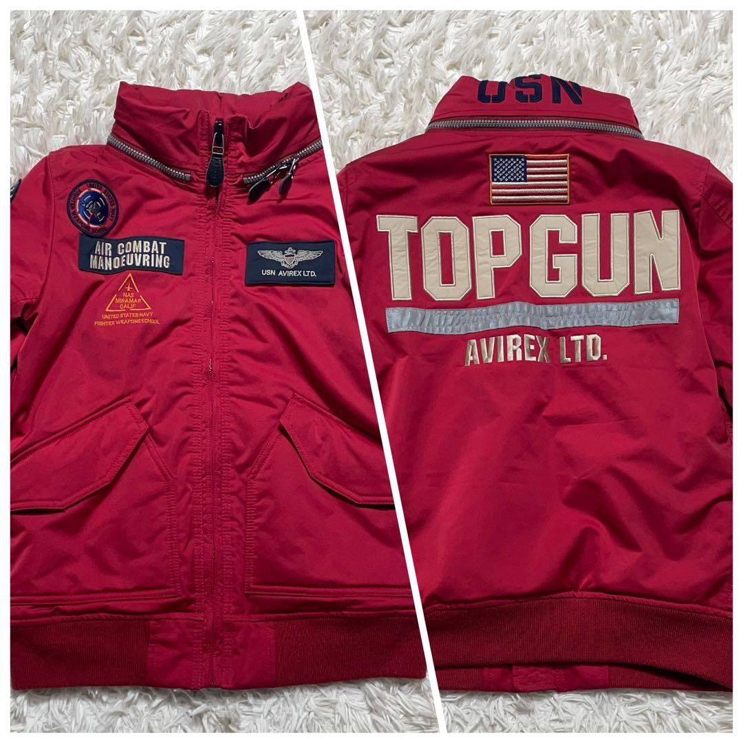 【極美品】 AVIREX トップガン MA-1フライトジャケット レッド M