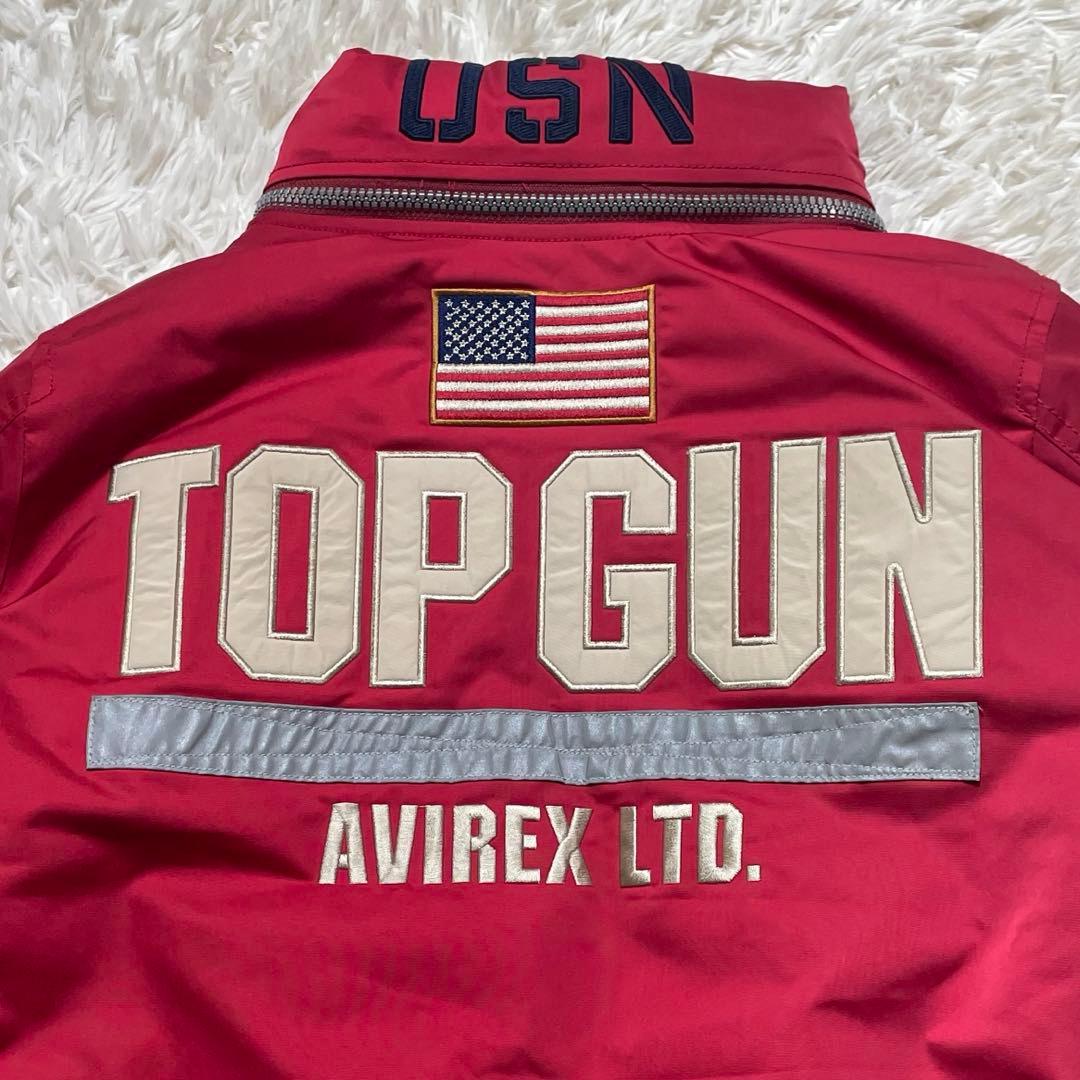 【極美品】 AVIREX トップガン MA-1フライトジャケット レッド M