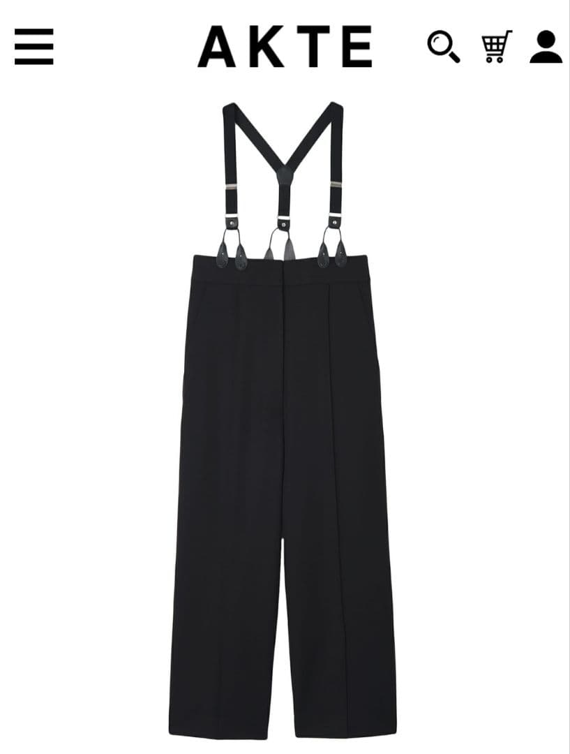 週末値下げ！AKTE アクテ　ストラップワイドパンツ　サスペンダーパンツ