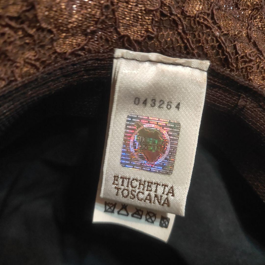 MASNADA ETICHETTA TOSCANレースフリルエッジハットイタリア