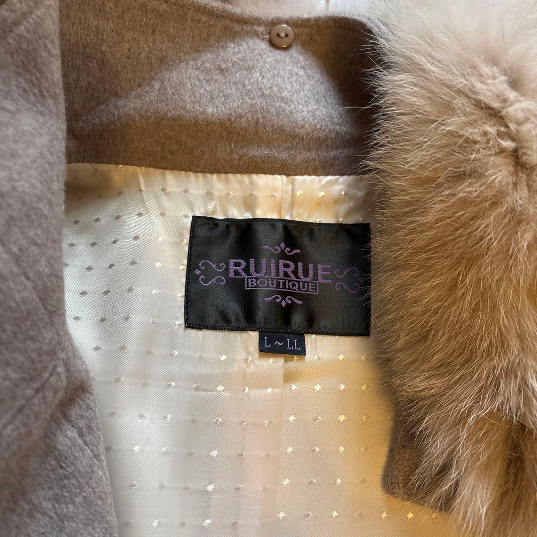 ルイルエブティック　リアルフォックスファー付きケープコート　コート