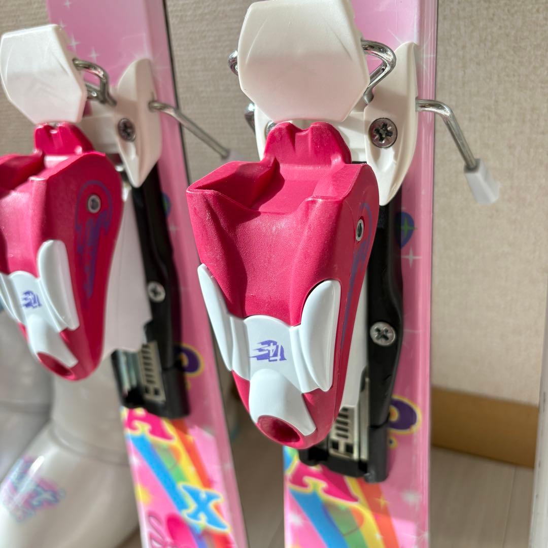 スキージュニア【スキー板ストック靴3点セット　ピンク】