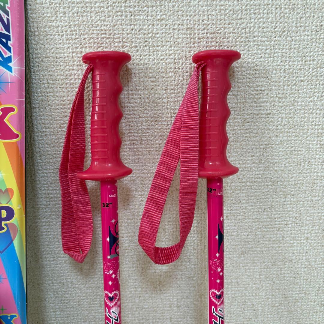 スキージュニア【スキー板ストック靴3点セット　ピンク】