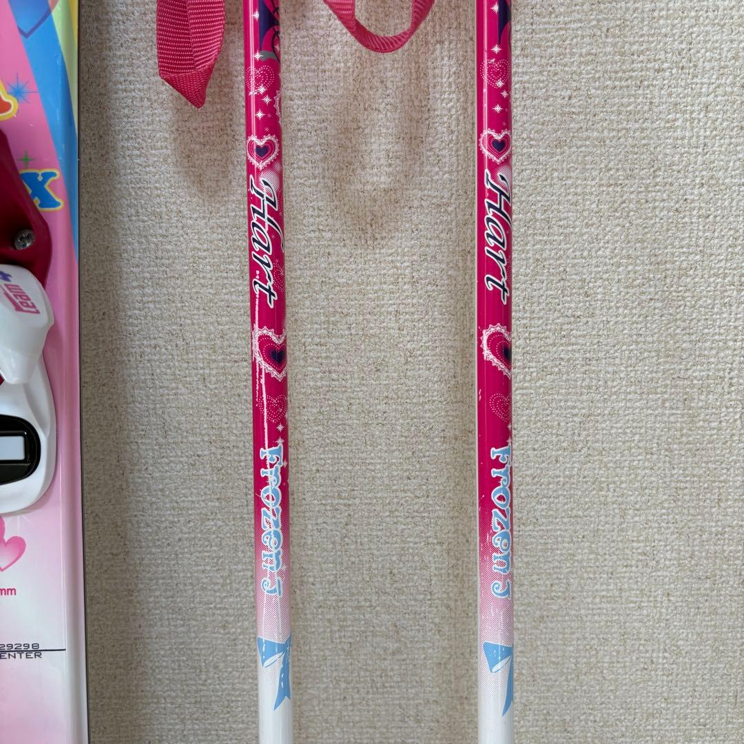 スキージュニア【スキー板ストック靴3点セット　ピンク】