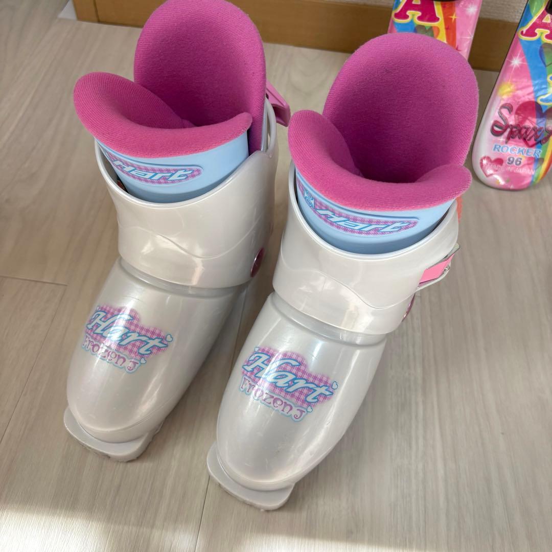 スキージュニア【スキー板ストック靴3点セット　ピンク】