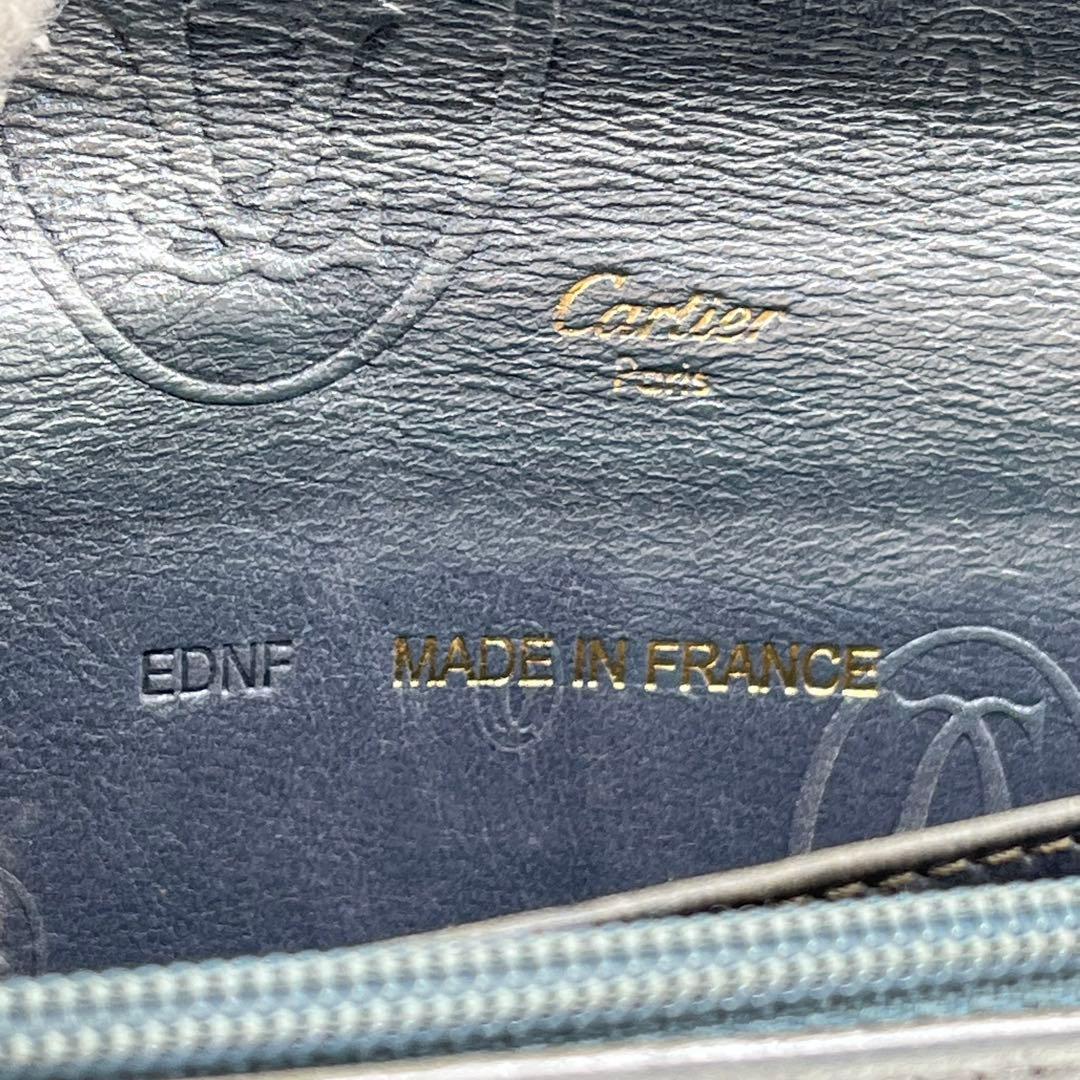 カルティエ 長財布 フラップ ハッピーバースデー ロゴ型押し レザー シルバー