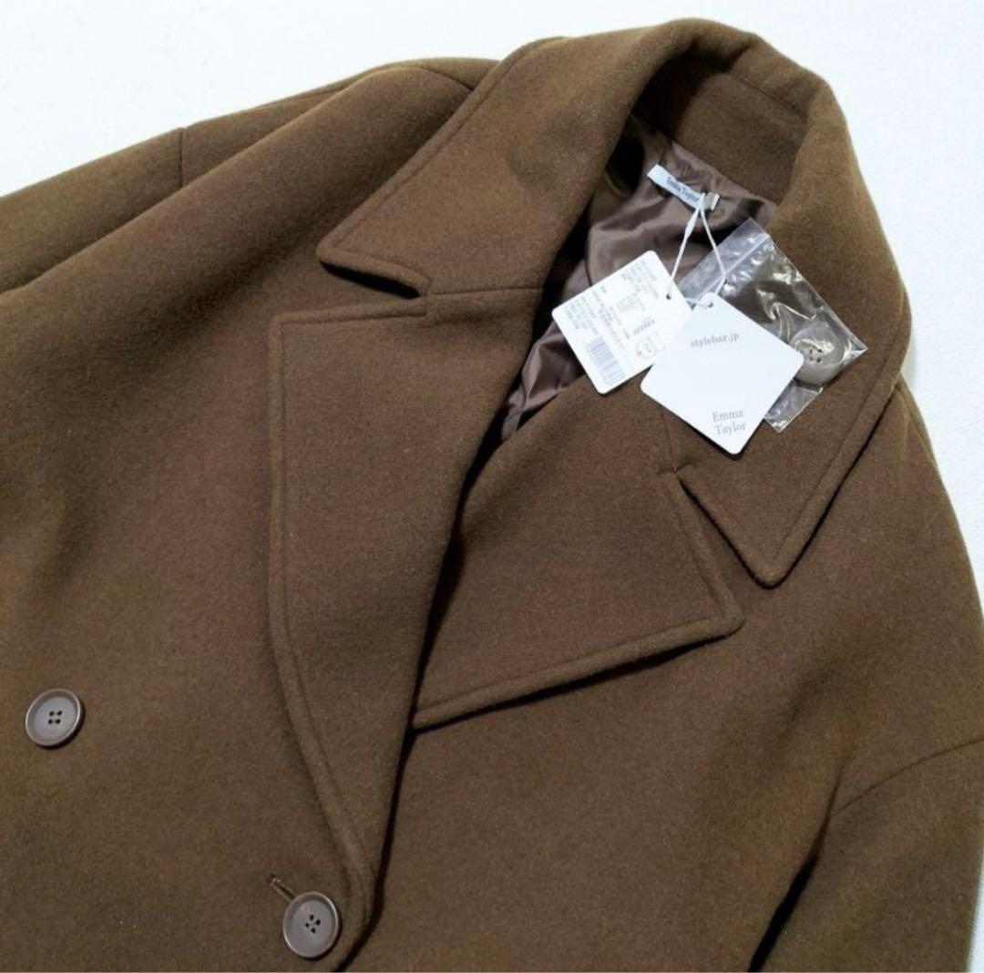 新品未使用★ Emma Taylorエマテイラー ダブル ウールコート茶
