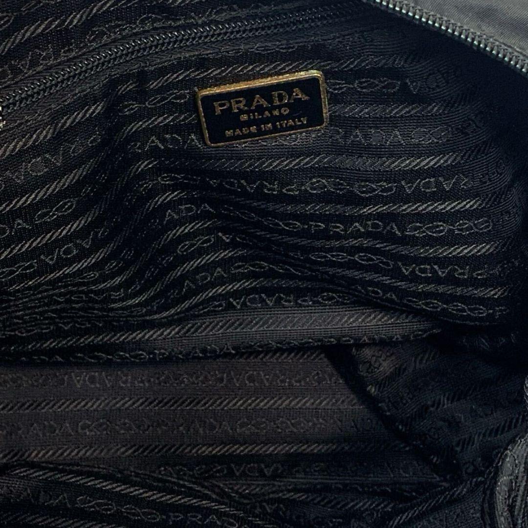 プラダ PRADA ショルダーバッグ 刺繍ロゴ フリンジ 肩掛け ナイロン