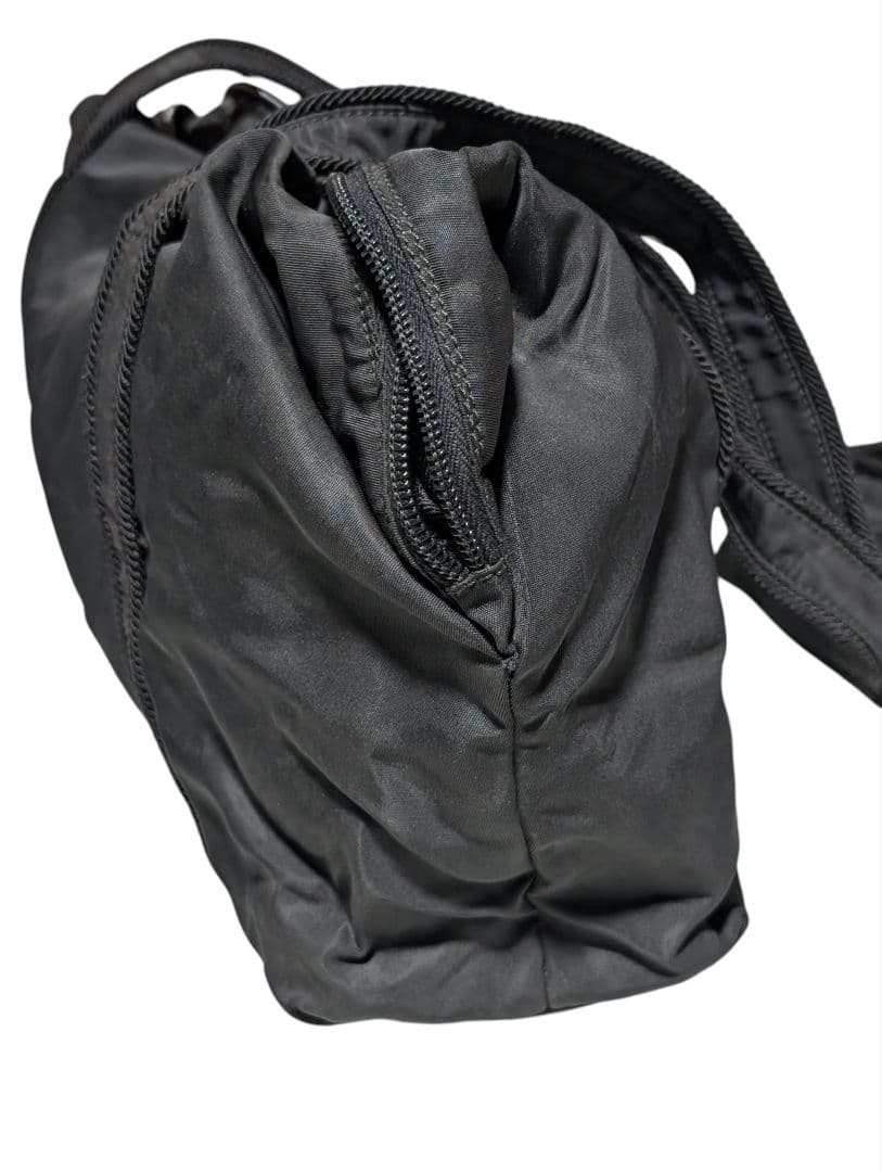 プラダ PRADA ショルダーバッグ 刺繍ロゴ フリンジ 肩掛け ナイロン