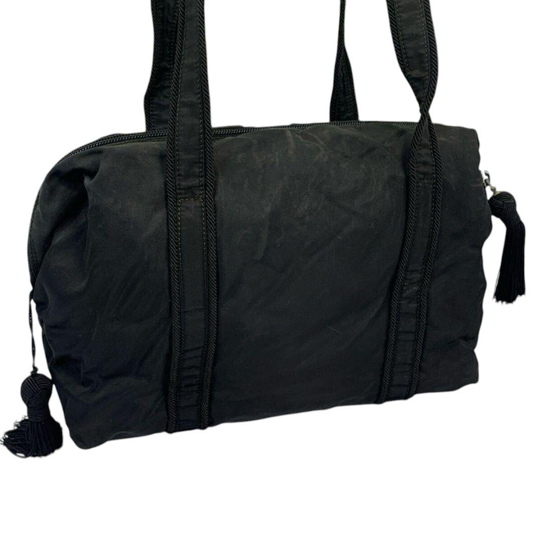 プラダ PRADA ショルダーバッグ 刺繍ロゴ フリンジ 肩掛け ナイロン