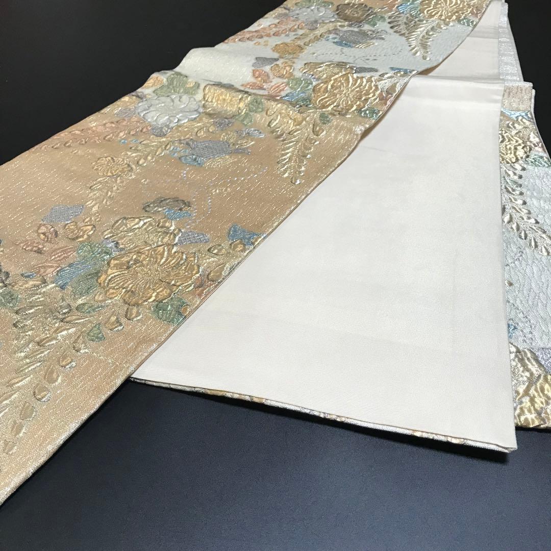 ［6801］袋帯 美品 辻ヶ花 ふくれ織 金銀糸 六通 正絹 着物 フォーマル