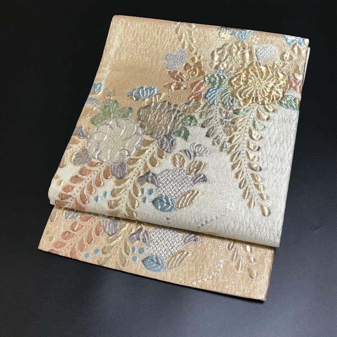 ［6801］袋帯 美品 辻ヶ花 ふくれ織 金銀糸 六通 正絹 着物 フォーマル