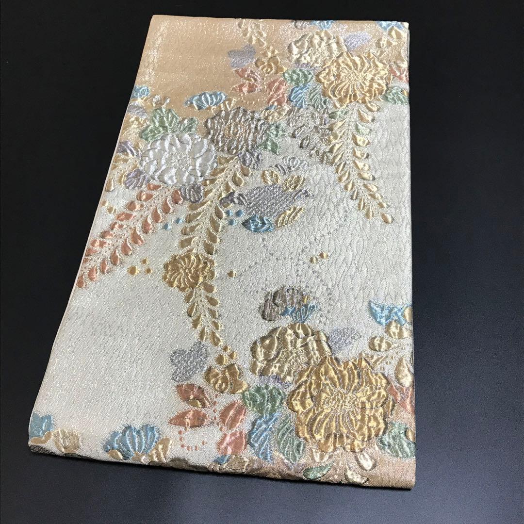 ［6801］袋帯 美品 辻ヶ花 ふくれ織 金銀糸 六通 正絹 着物 フォーマル