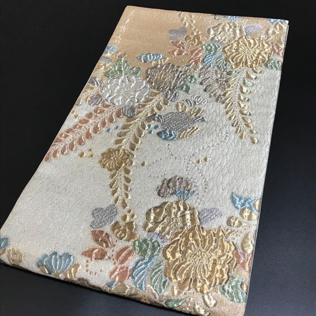 ［6801］袋帯 美品 辻ヶ花 ふくれ織 金銀糸 六通 正絹 着物 フォーマル