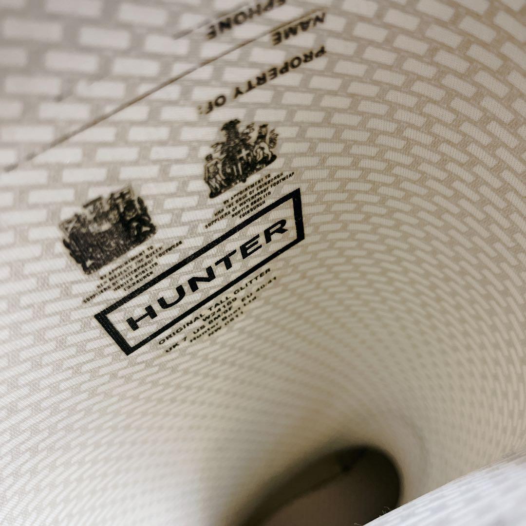 HUNTER ハンター　レインブーツ　長靴　ブーツ　ラバー　ラメ　ブラック