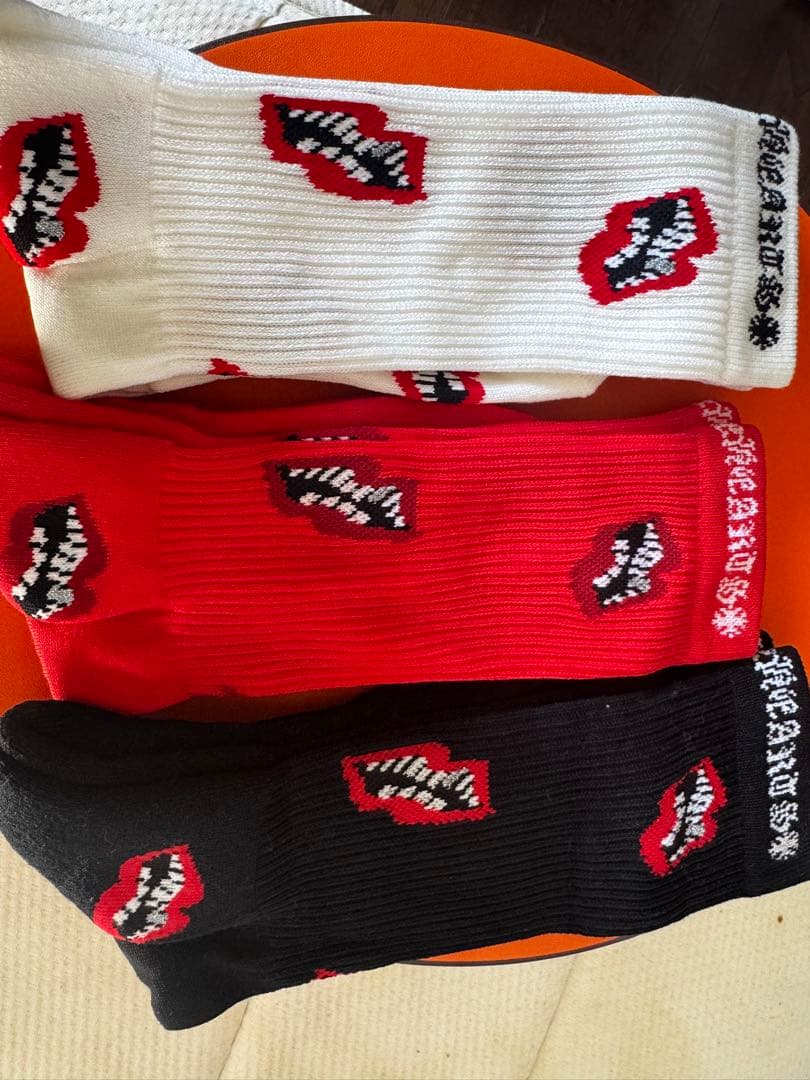 CHROME HEARTS リッププリントソックス 3色セット　新品未使用