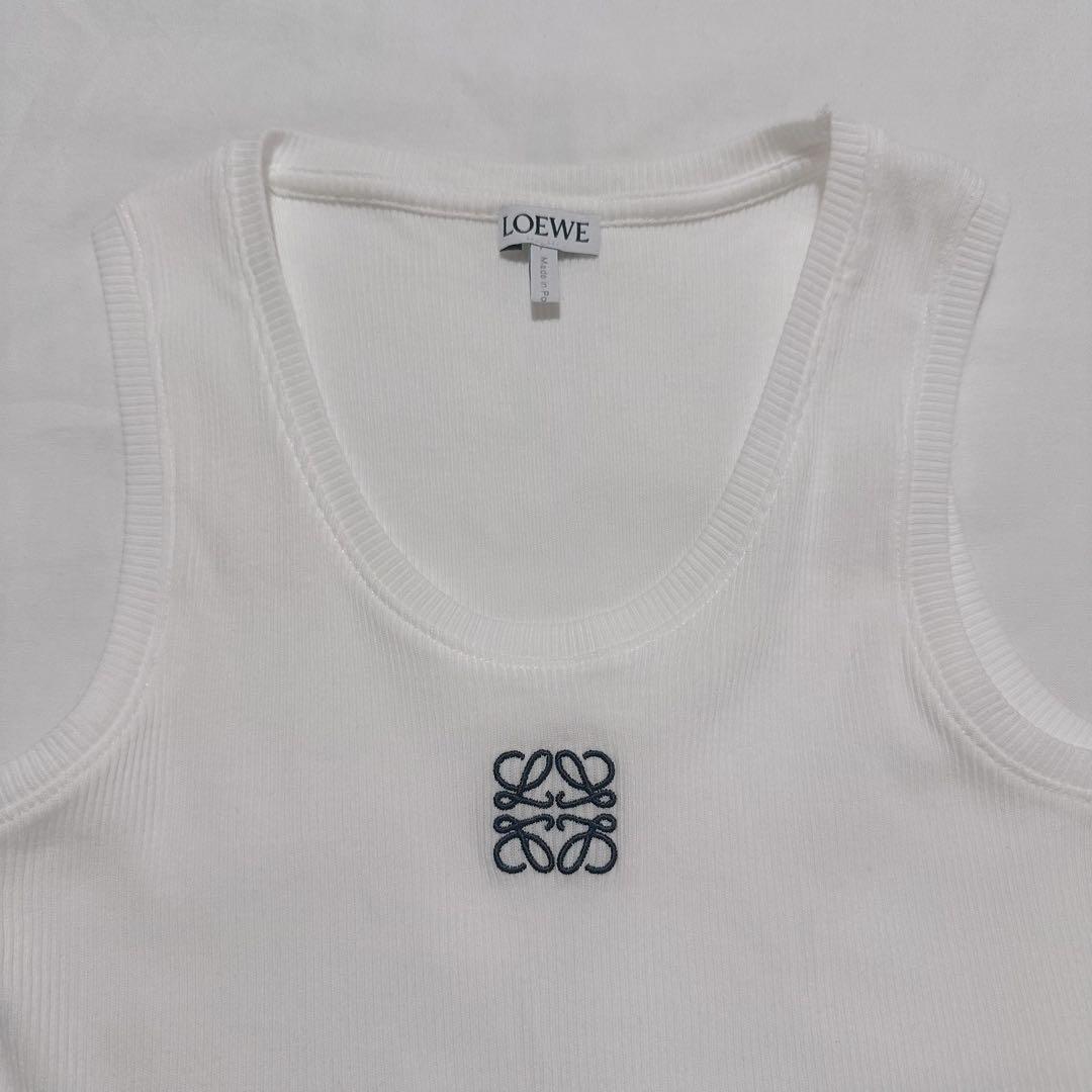 LOEWE リブ編み ホワイト タンクトップ