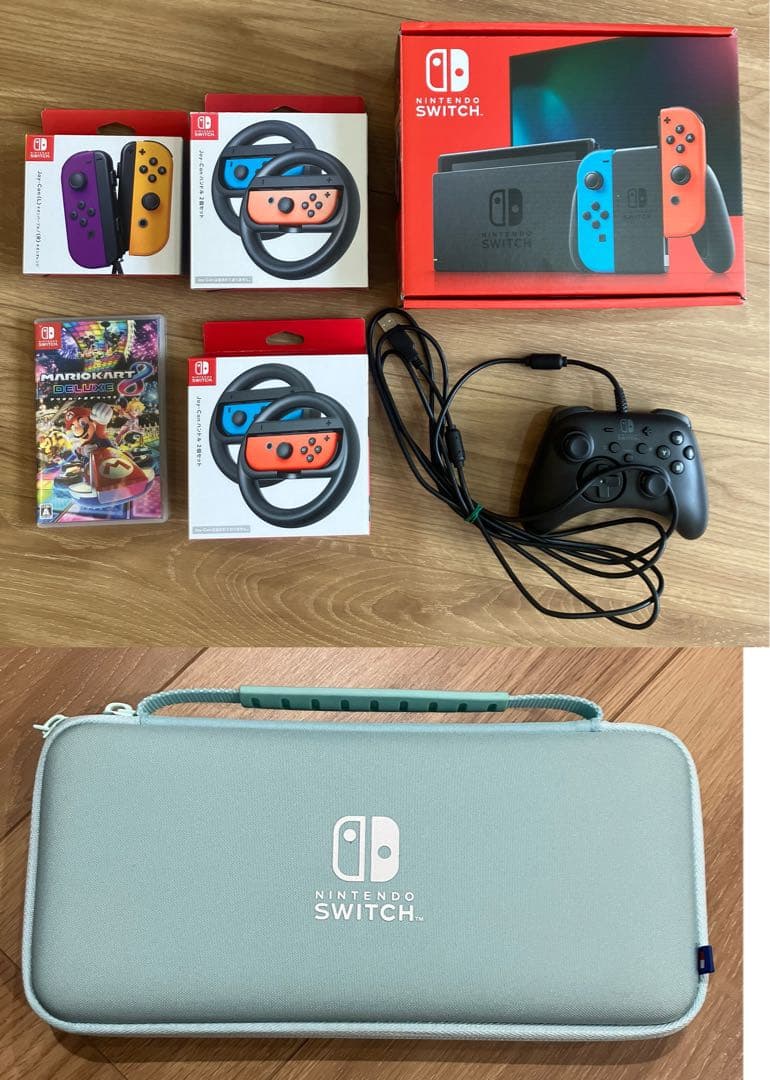 NintendoSwitch+マリオカート8デラックス+ジョイコン+ハンドル他