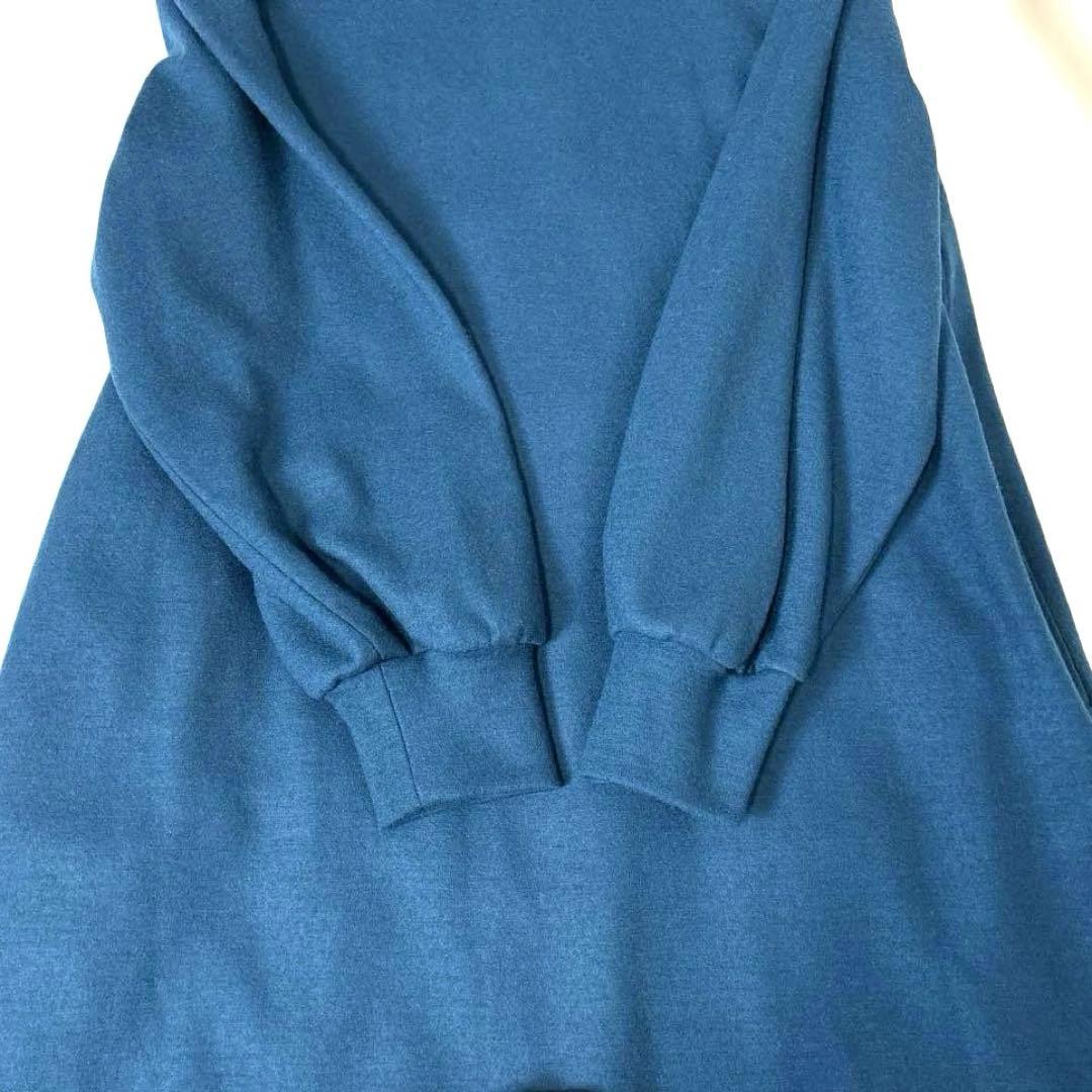 Leilian ホワイトレーベル ウールワンピース ブルー