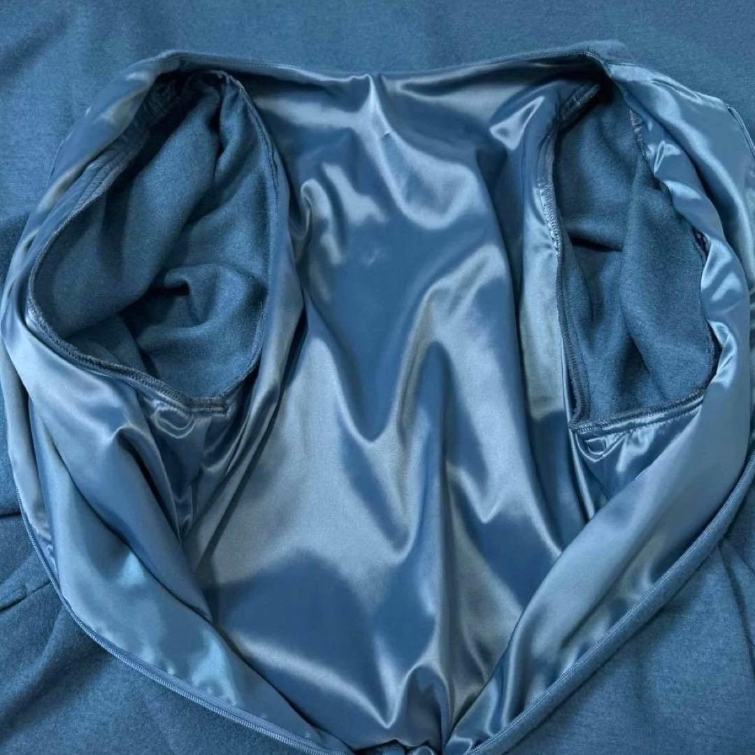 Leilian ホワイトレーベル ウールワンピース ブルー